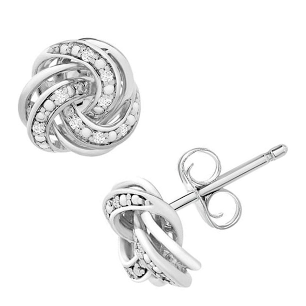 💞💎 Diamond love knot stud earrings